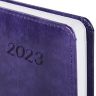 Ежедневник датированный 2023 А5 138x213 мм BRAUBERG "Legend", под кожу, фиолетовый, 114043