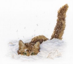 НВ-557 набор для вышивания М.П.Студия "Кот в снегу"