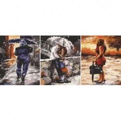 РХ5212 Картина по номерам PAINTBOY триптих "Встреча влюбленных", 40х50х3 см