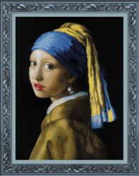 100/063 Набор для вышивания Риолис Premium «Девушка с жемчужной серёжкой» по мотивам картины Я. Вермеера