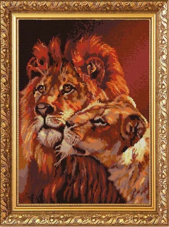 Схема для вышивания Конёк "Пара львов" НИК1251