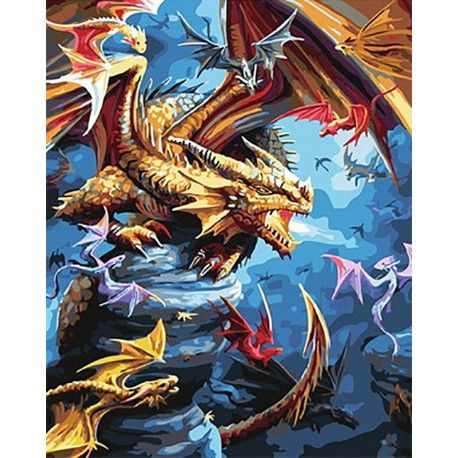  Картина по номерам  "Драконье царство", GX34413 40х50 см