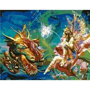  Картина по номерам  "Фея и дракон" GX36553 40х50 см