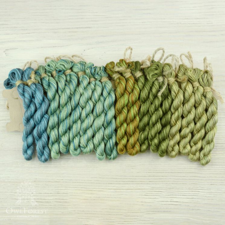 НМул-О-3283 Набор ниток OwlForest для схемы «Окошки» (DMC) 28 каунт в 3 нити