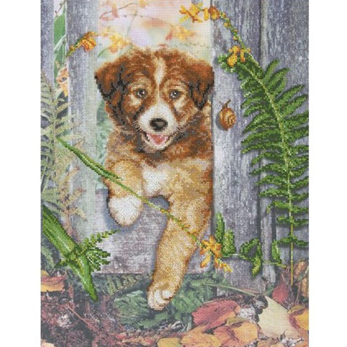 Набор для вышивания крестом РТО "Любопытный щенок" М70018