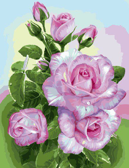 GX22079 Картина по номерам Paintboy "Розы на ветке"