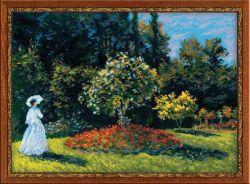 1225 Набор для вышивания Риолис "Дама в саду" по мотивам картины К. Моне