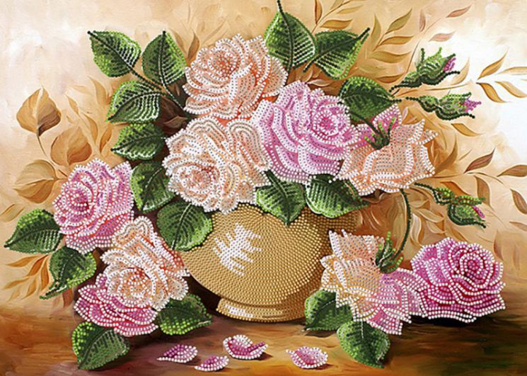  Набор для вышивания бисером ТМ Наследие "Розовые розы" НКБ-246