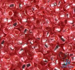 78191 Бисер розовый фламинго прозрачный с серебряным центром (Preciosa)