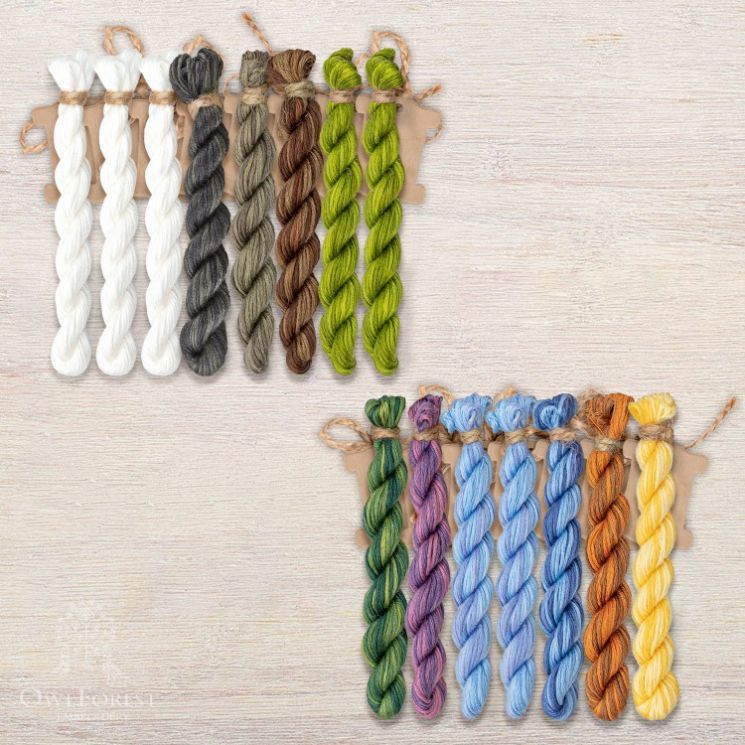 Набор ниток OwlForest для схемы «Коты прилетели» (ПНК) 28 каунт в 3 нити НМул-КтПрл156-2283  