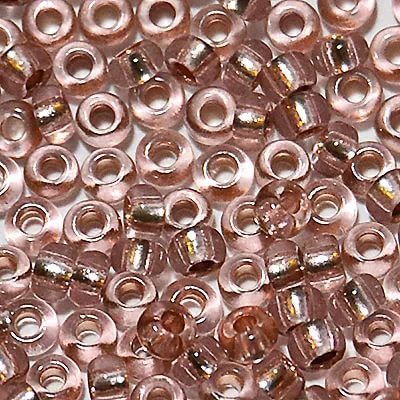 Бисер Preciosa 78194 пастельно-розовый прозрачный с серебряным центром