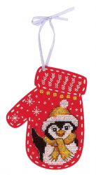 Т-974 набор для вышивания "Жар-птица" Новогодняя варежка из фетра «Пингвинёнок»