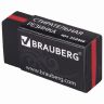 Ластик BRAUBERG "BlackJack", 40х20х11 мм, черный, прямоугольный, картонный держатель, 222466
