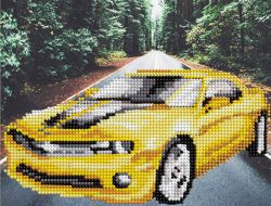 БСА4-044 Алмазная мозаика ТМ Наследие "Желтый автомобиль"