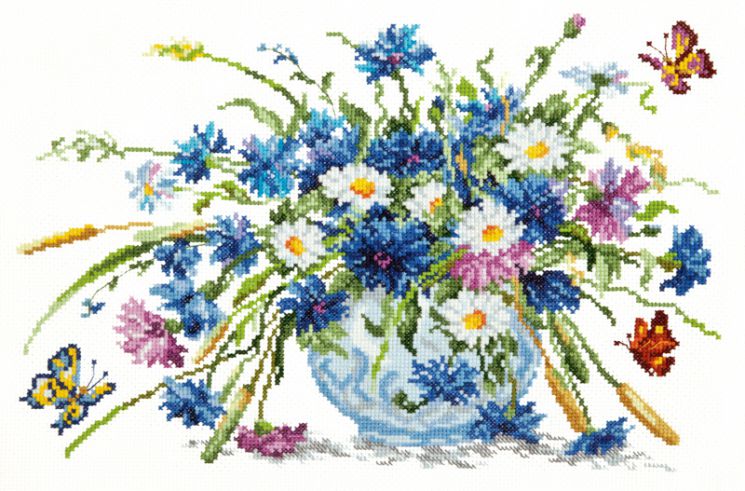 Набор для вышивания крестом Чудесная игла «Васильки» 40-43