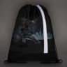 Мешок для обуви ЮНЛАНДИЯ, плотный, светоотражающая полоса, 46х36 см, "Black Ninja", 271615