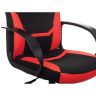 Кресло компьютерное BRABIX "Alpha GM-018", ткань/экокожа, черное/красное, 532637, GM-018_532637