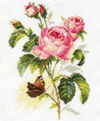 2-13 Набор для вышивания Алиса "Роза и бабочка"