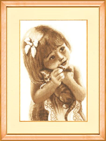 Набор для вышивания крестом ЗОЛОТОЕ РУНО "Любимый котенок" СВ-011