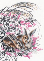 1428 Набор для вышивания Овен "Кролики"