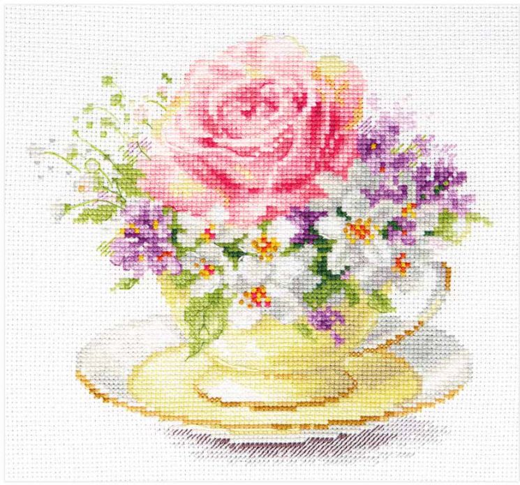 Набор для вышивания Алиса "Легкие краски утра. Чашечка с розой" 2-56