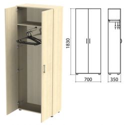 Шкаф для одежды "Канц", 700х350х1830 мм, цвет дуб молочный (КОМПЛЕКТ)