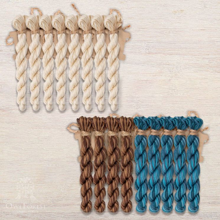 Набор ниток OwlForest для схем «Индейские мотивы» (DMC) 3 цвета «Пирамида» 28 каунт в 3 нити НМул-ИМП167-3283-3 