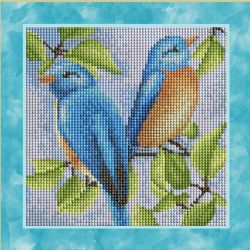 БСА25-048 Алмазная мозаика ТМ Наследие "Синие птички"