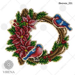 Набор для вышивания бисером по дереву Virena, 20,6х18, ВЕНОК-201