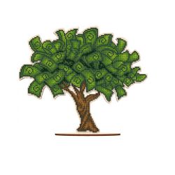 Набор для вышивания бисером WoodStitch "Денежное дерево", 26х22, SH-005