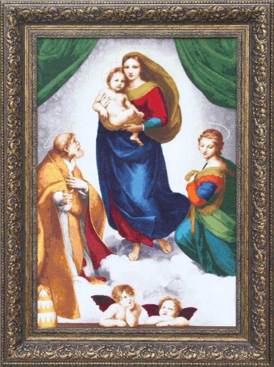 МК-044 Набор для вышивания Золотое Руно "Сикстинская Мадонна" по картине Рафаэля