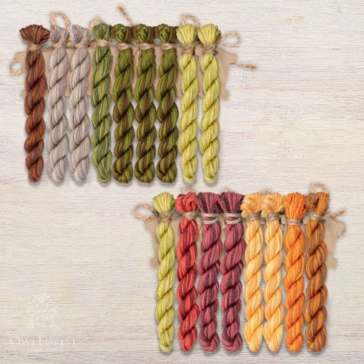 Набор ниток OwlForest для схемы «Щедрая осень» (ПНК) 28 каунт в 3 нити НМул-ЩО038-2283